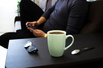cup of coffee at home at work
