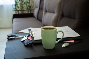 cup of coffee at home at work