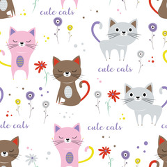 pattern with cute cats