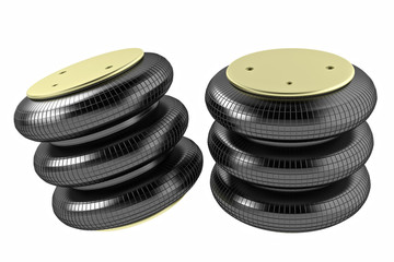 3D rendering. Trucks air spring, New auto parts, spare parts for heavy duty. Spare parts for shop, aftermarket OEM for cargo car.