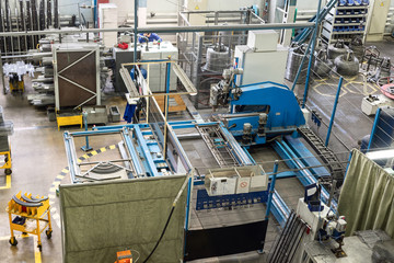 The interior of the metalworking shop. Modern industrial enterprise.