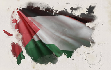 Palestinian Flag, Palestine National Colors Background  <<3D Rendering>> - 244471353