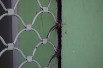 texture of green wood and old iron