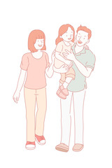 Family having a walk