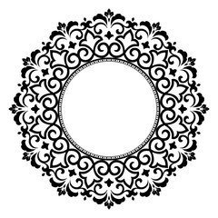 Decorative frame Elegant vector element for design in Eastern style, place for text. Floral black border. Lace illustration for invitations and greeting cards