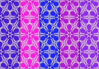 Set of Seamless Geometrical Pattern. Vector Illustration. For Design, Wallpaper, Fashion Print. Blue, red, purple color