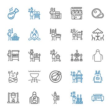 barbecue icons set