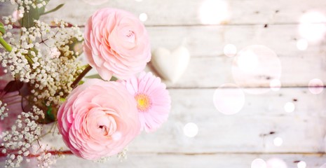 Frühlingsblumen - Blumengrüße rosa Blumenstrauß 