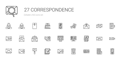 correspondence icons set