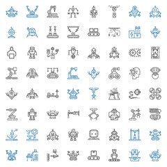 robot icons set