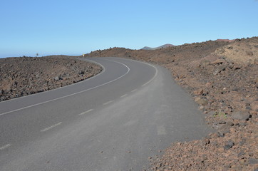 Strada nel parco vulcani Lanzarote