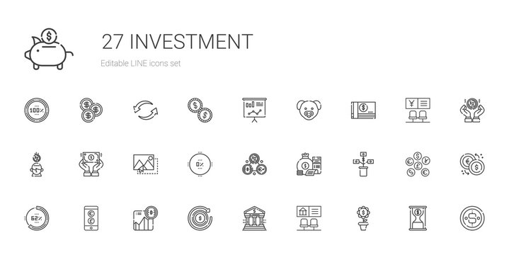 investment icons set