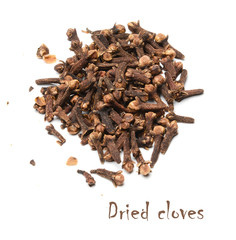 Dried cloves on a white isolated background