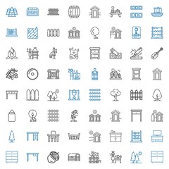 wood icons set