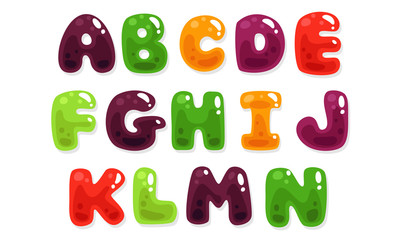 Colorful jelly alphabets for kids part 1