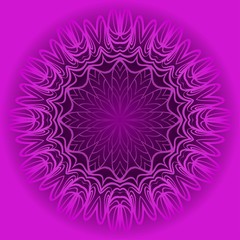 Purple color Ornamental arabic pattern with mandala. Vector illustration. Tribal ethnic fashion design for paper, textile print