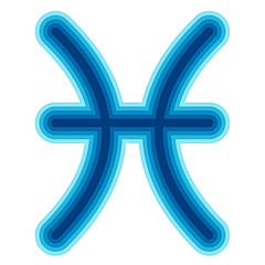 Obraz premium Astrological symbol of Pisces vector paper cut