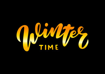 Winter time hand drawn lettering