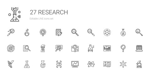 research icons set