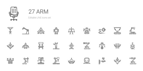 arm icons set