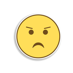 frowning colored emoji sticker icon. Element of emoji for mobile concept and web apps illustration.