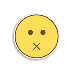 nothing to say colored emoji sticker icon. Element of emoji for mobile concept and web apps illustration.