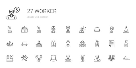 worker icons set
