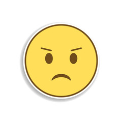 Fototapeta premium frowning colored emoji sticker icon. Element of emoji for mobile concept and web apps illustration.