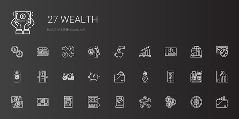 wealth icons set