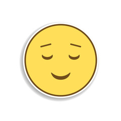 easy pleasant smile colored emoji sticker icon. Element of emoji for mobile concept and web apps illustration.