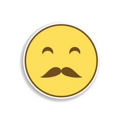 whiskered colored emoji sticker icon. Element of emoji for mobile concept and web apps illustration.