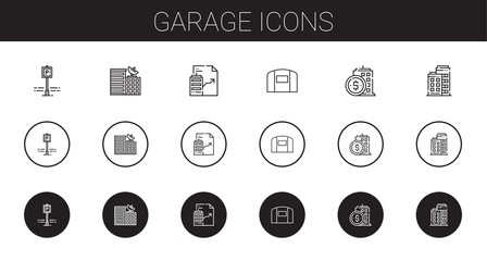 garage icons set