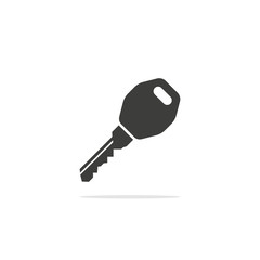 Monochrome vector illustration of a key, isolated on a white background.