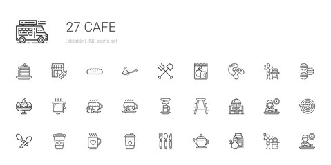cafe icons set