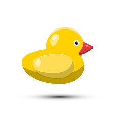 Rubber Duck Isolated on White Background - Vector