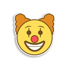 clown colored emoji sticker icon. Element of emoji for mobile concept and web apps illustration.