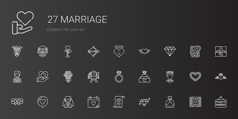 marriage icons set