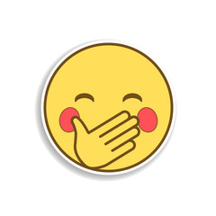 hold a laugh colored emoji sticker icon. Element of emoji for mobile concept and web apps illustration.