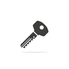 Monochrome vector illustration of a key, isolated on a white background.