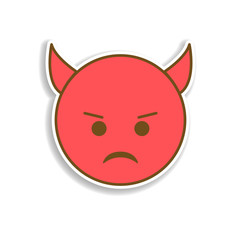 evil imp colored emoji sticker icon. Element of emoji for mobile concept and web apps illustration.