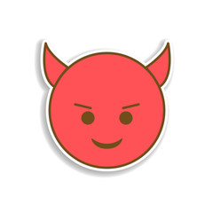 kind little devil colored emoji sticker icon. Element of emoji for mobile concept and web apps illustration.