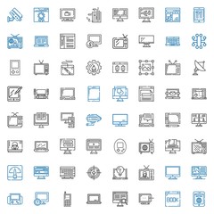 monitor icons set