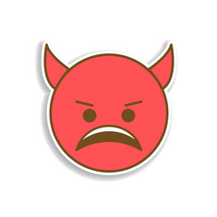 evil devil colored emoji sticker icon. Element of emoji for mobile concept and web apps illustration.