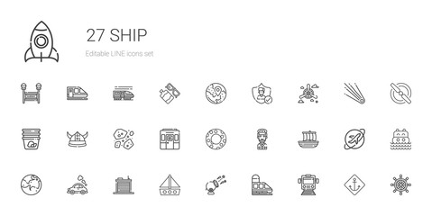 ship icons set