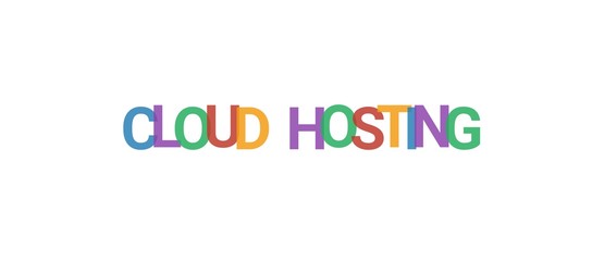 Cloud hosting word concept