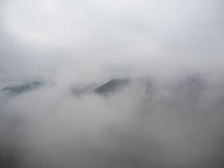 Mountain in the fog