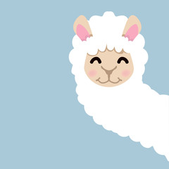 Cute lama alpaca vector