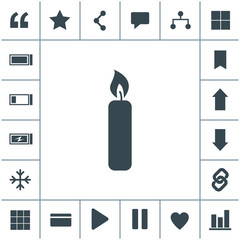 Candle vector icon.