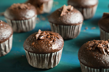 Chocolate Muffins on the Table