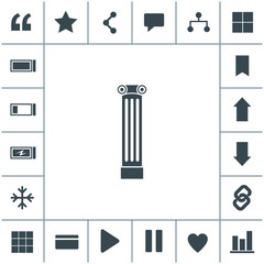 Antique column pillar vector icon. Ancient column icon.